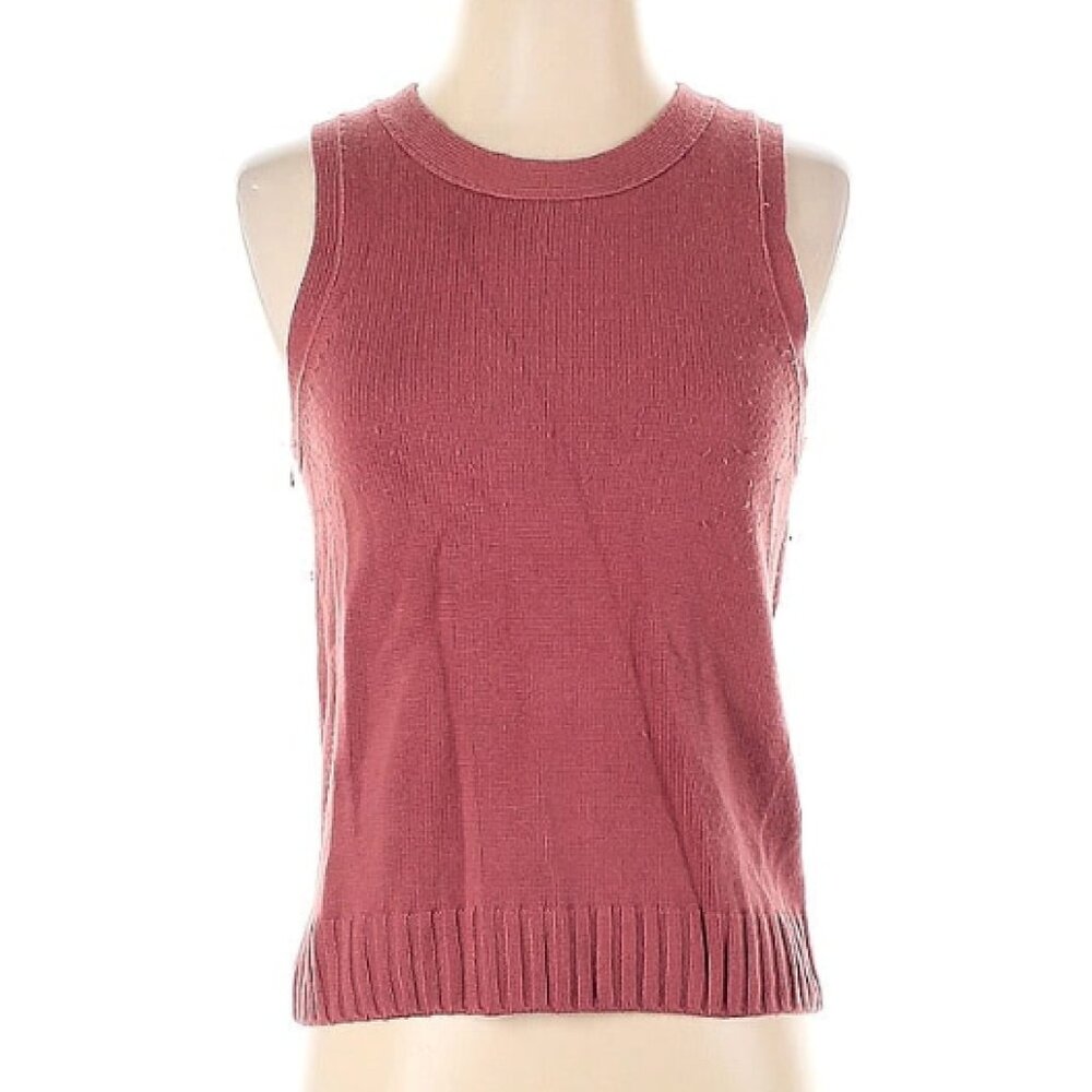 Splendid Sleeveless Sweater Top - Pink / Burgundy - Size XS